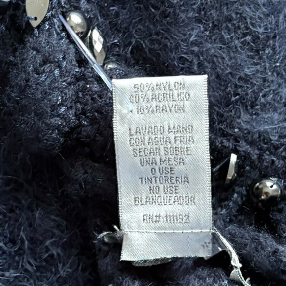 Alberto Makali vintage 3/4 puff sleeve semi cropped jeweled sweater size medium - Picture 7 of 7